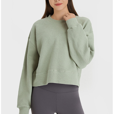 ODM Breathable Soft Loose Yoga Sweatshirt Sports Hoodies Women Stair Cloth Pullover Sweater